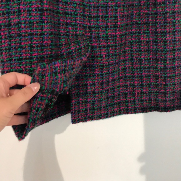 ๐Last Call Before Donation๐ Vintage colourful tweed wool blend mini skirt - Picture 9 of 11